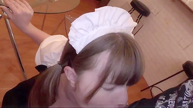 Japanese Maid Cafe ~ Blonde Beauty's Dirty Double Blowjob Banter