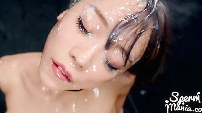 Japanese Beauty Nanako Nanahara's Sticky Bukkake Facial! Experience Her Irresistible Allure!