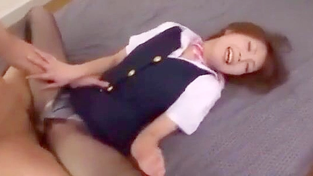 Revel in the Sights of an Alluring Japanese Office Lady in Pantyhose Gets Bukkaked by Three Men