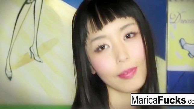 Japanese Enchantress Marica Strips Off Her Costume and Teases Herself with Her Luscious Lips