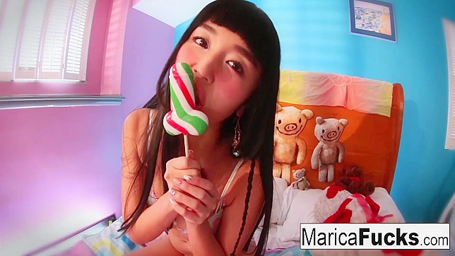 Japanese Babe Marica in a Tantalizing Candy Play