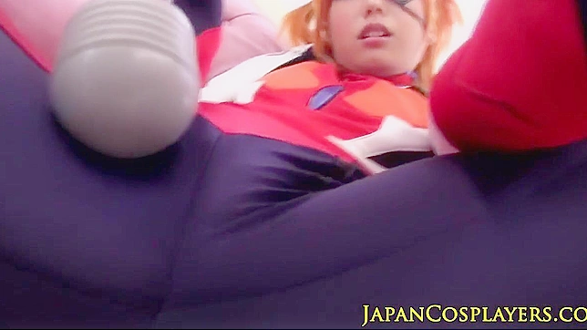 Japanese Porn ~ Gorgeous Ginger Babe Tugs on Cock in Seductive Cosplay!