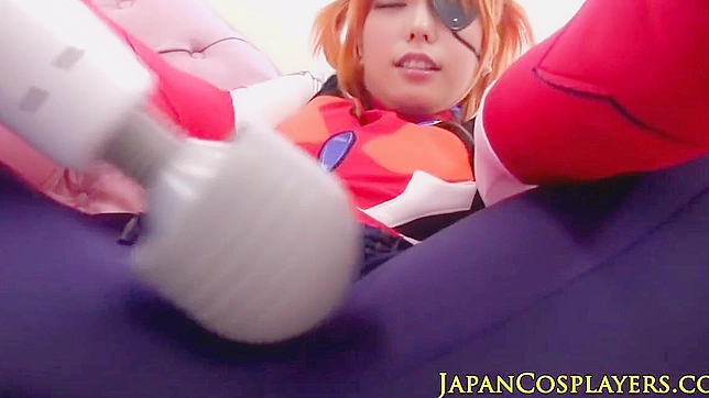 Japanese Porn ~ Gorgeous Ginger Babe Tugs on Cock in Seductive Cosplay!