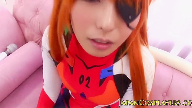 Japanese Porn ~ Gorgeous Ginger Babe Tugs on Cock in Seductive Cosplay!