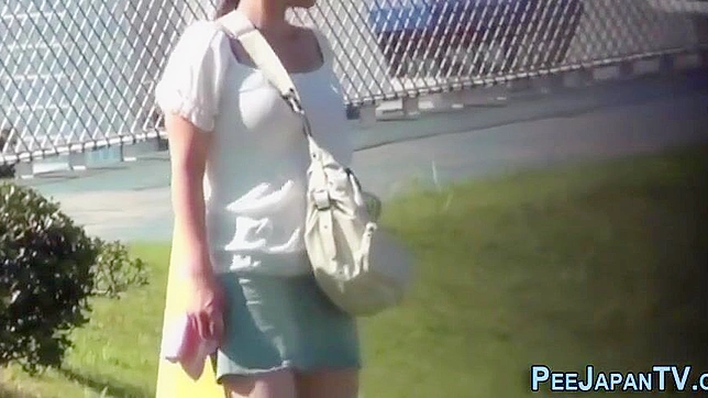 Wet and Ashamed - Cute Japanese Girl Peeing in Public