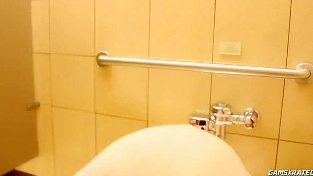 Japanese Porn ~ Luscious Asian Beauty Masturbates in Public Bathroom