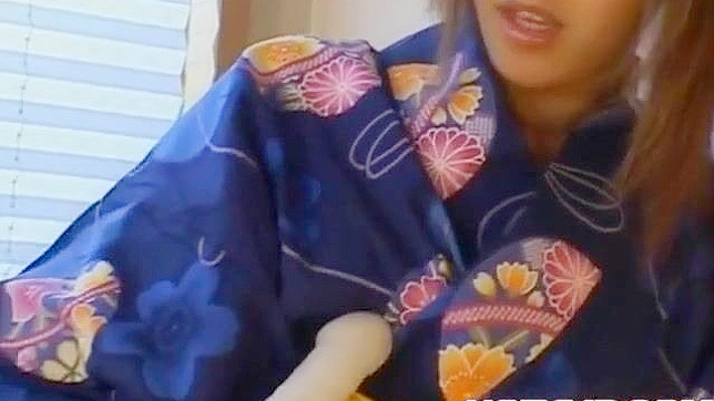 Revealed ~ The Luscious Arika Takarano and Her Daring Dildo Game Under the Kimono