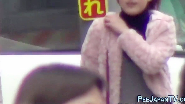 Japanese Beauty Pees in Public for Your viewing Pleasure!