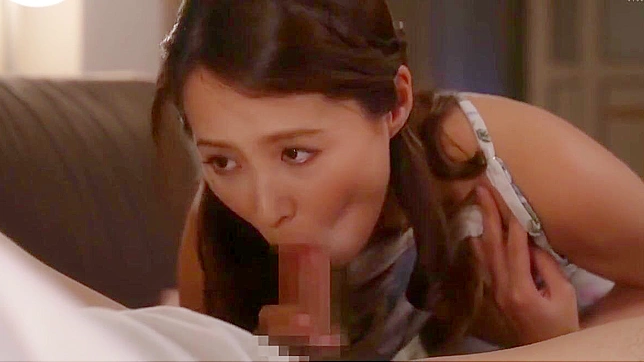 Japanese Porn ~ Luscious Chubby Brunette Pleasures Herself with a Giant Dildo!