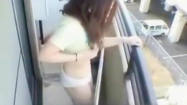 Japanese Beauty Strips Down on Her Balcony for Your Viewing Pleasure!