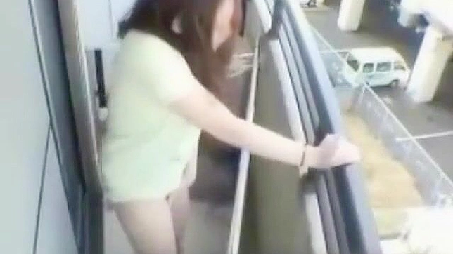 Japanese Beauty Strips Down on Her Balcony for Your Viewing Pleasure!