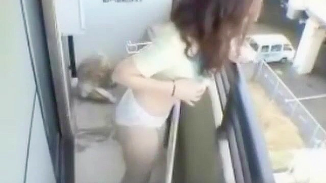 Japanese Beauty Strips Down on Her Balcony for Your Viewing Pleasure!