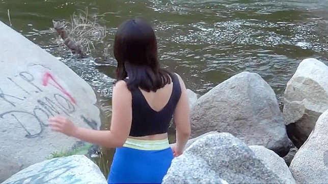 Japanese Porn ~ Luscious Asian Beauty Enjoys Outdoor Pleasures by the River!