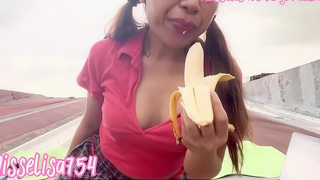 Japanese Teen Swallows Big Dick in Public Blowjob