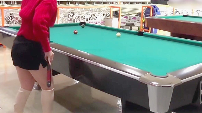 Va-Va-Voom! New Year Mini Skirt No Bra Billiards! You'll Want to See How They Play Without Boobs on The Table