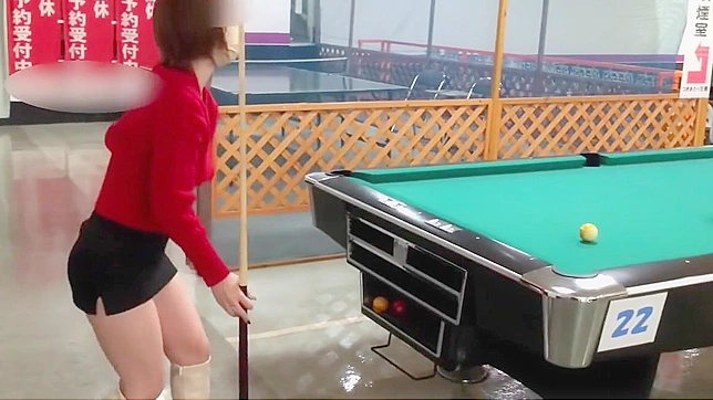 Va-Va-Voom! New Year Mini Skirt No Bra Billiards! You'll Want to See How They Play Without Boobs on The Table