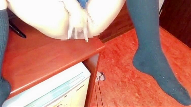 Japanese Porn: Masturbating on Desk,