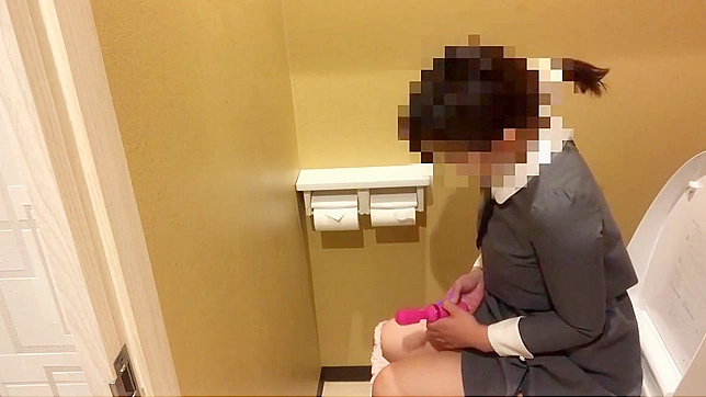 Japanese Porn ~ Luscious Girl Loses Control During Public Bathroom Break