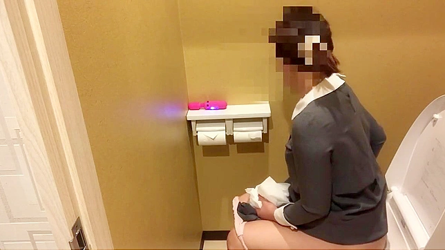 Japanese Porn ~ Luscious Girl Loses Control During Public Bathroom Break