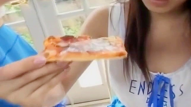 Pizza Party with Racing Queens Turns into a Wild Lunch with Cum Everywhere.