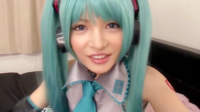 Cute Japanese Cosplayer Dressed as Hatsune Miku Gets Fucked Hard in POV.