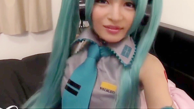 Cute Japanese Cosplayer Dressed as Hatsune Miku Gets Fucked Hard in POV.