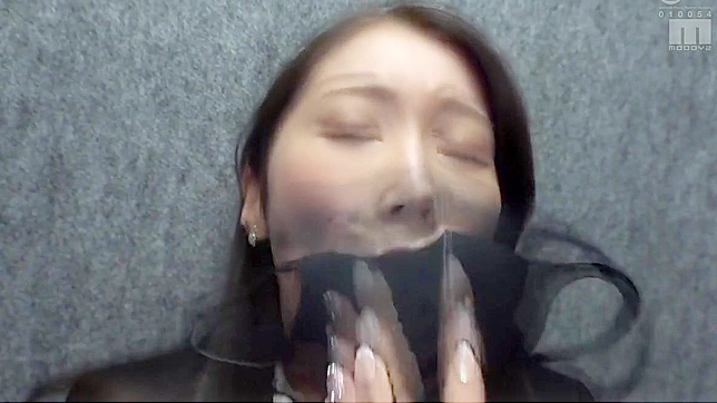 Masked Asian Babe's Intense Dildo Gag Play — A Wild Fetish Fantasy.