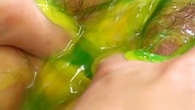 Asian Babe Romihi Nakamura in Lingerie Gets Covered in Green Goo During Messy Fuck.