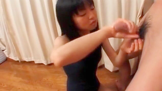 Asian Teen Seductively Rubs Oil on a Cock, Ready to Explode with Cum.