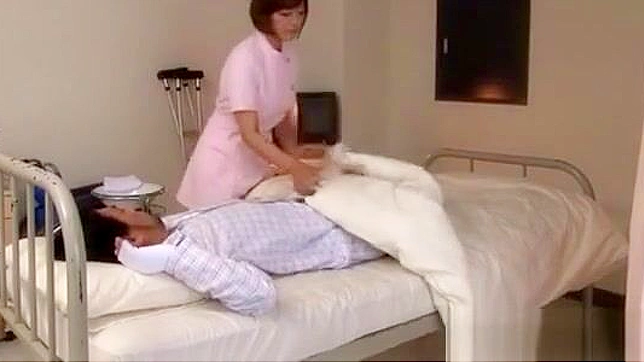 Wild Asian Nurse Satou Haruka Giving an Intense Handjob, Cumming Hard.