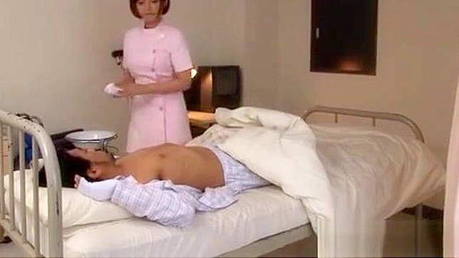 Wild Asian Nurse Satou Haruka Giving an Intense Handjob, Cumming Hard.