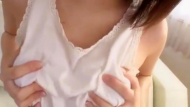 Petite Japanese Model with Short Hair Rubbing Her Clean Pussy, Moaning Loudly.