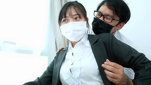 Filthy Japanese Office Bitch Giving Handjobs and Blowjobs to Whole Staff