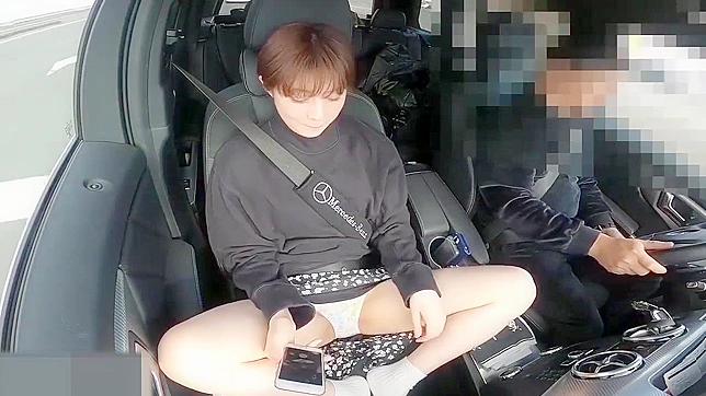 Sultry Japanese Teen Seductively Masturbates in Car, Offers Mind-Blowing Blowjob