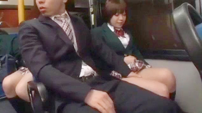 Stranger Fucks Sexy Japanese Babe Silently on a Bus Ride