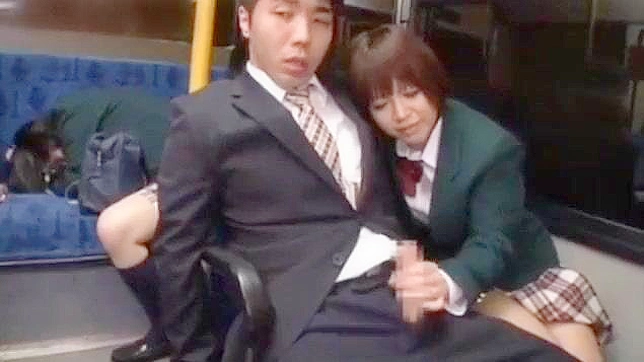 Stranger Fucks Sexy Japanese Babe Silently on a Bus Ride