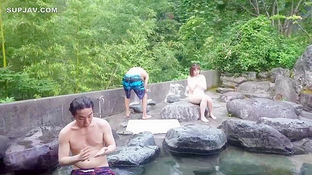 Busty Japanese Babe Moans in Surprise Hot Spring Orgy