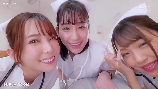 Three Slutty Japanese Nurses in Uniform Suck and Fuck Their Boss!