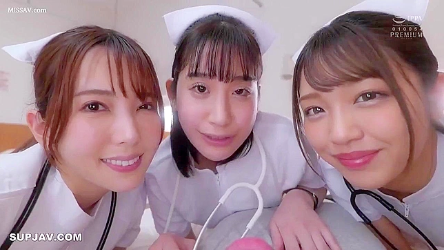 Three Slutty Japanese Nurses in Uniform Suck and Fuck Their Boss!