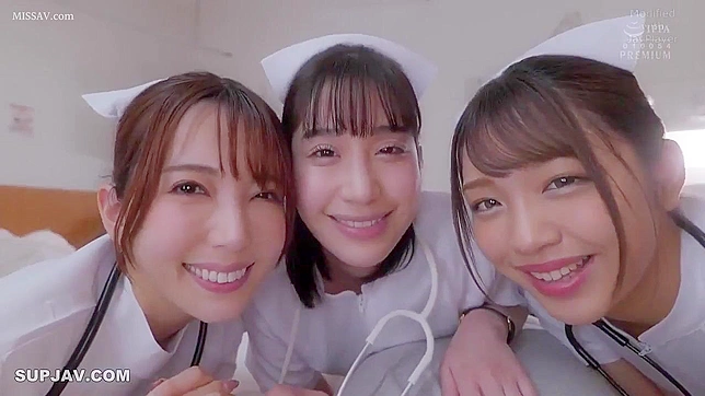 Three Slutty Japanese Nurses in Uniform Suck and Fuck Their Boss!