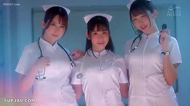 Three Slutty Japanese Nurses in Uniform Suck and Fuck Their Boss!