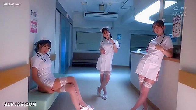 Three Slutty Japanese Nurses in Uniform Suck and Fuck Their Boss!