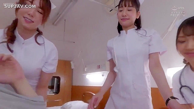 Horny Japanese Nurses in Stockings Seduce and Fuck Their Nerdy Boss!