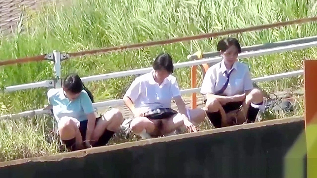 Fuckin' Hot Japanese Teens 18+ Pissing Outdoors, Dripping Wet and Wild in Public!