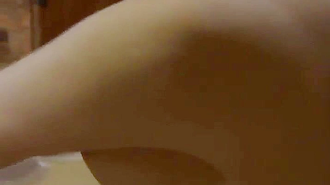 japanese housewife gets wild riding a dildo on a fucking machine