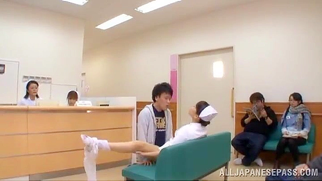 Horny Nurse Gets Fucked Hard at the Reception Desk