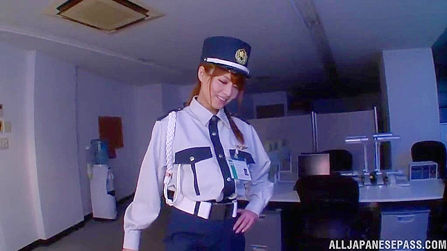 Hot Japanese Cop Gives Footjob to Burglar During Seductive Arrest