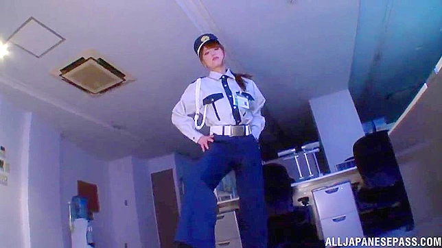 Hot Japanese Cop Gives Footjob to Burglar During Seductive Arrest