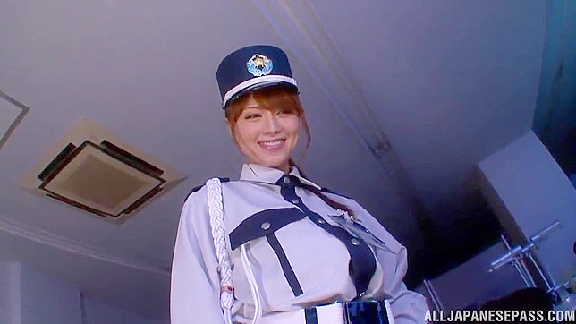 Hot Japanese Cop Gives Footjob to Burglar During Seductive Arrest