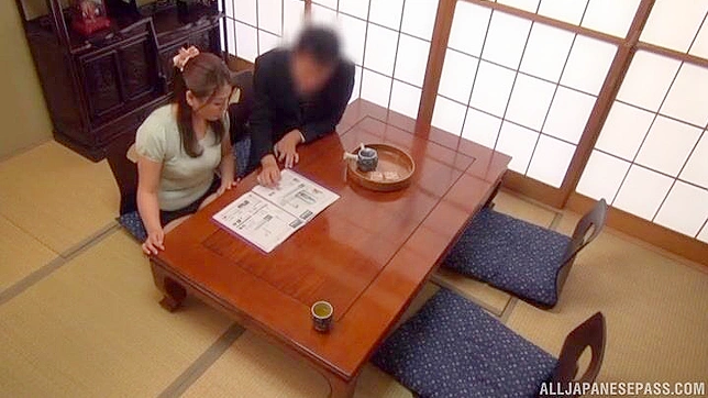 Thick Japanese Office Worker Moans Loudly While Riding His Boner